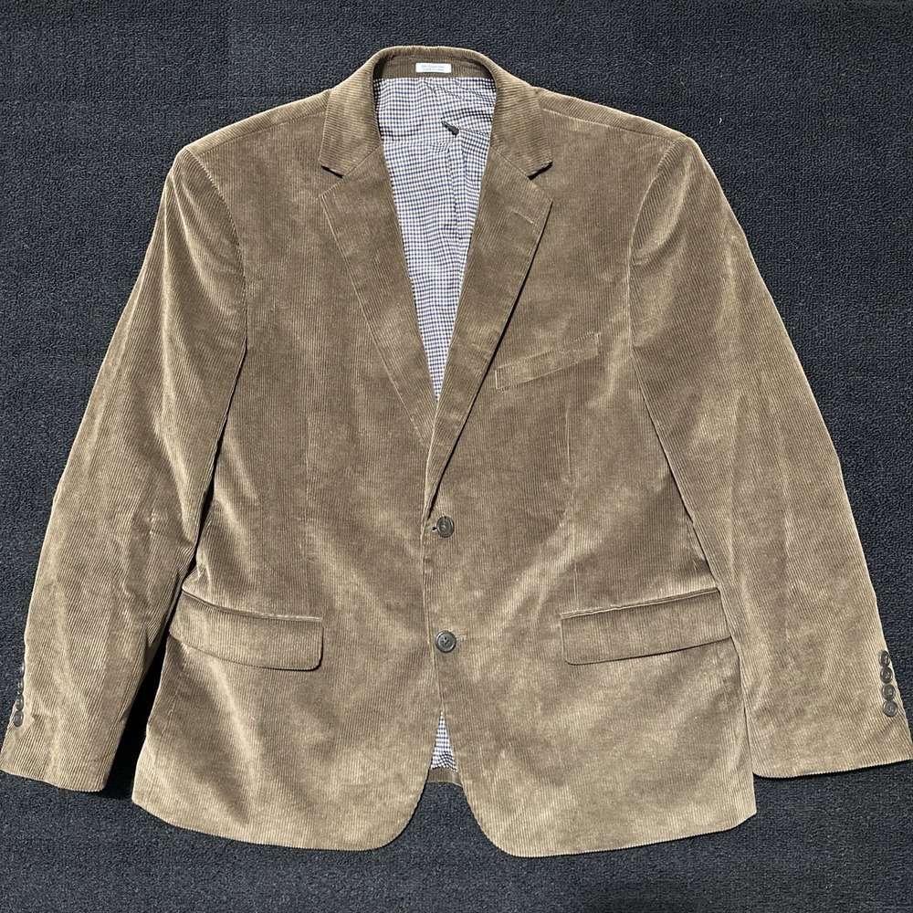 Pre Ow Saddlebred Heritage Corduroy Sports Coat Men's Size 44S Wheat
